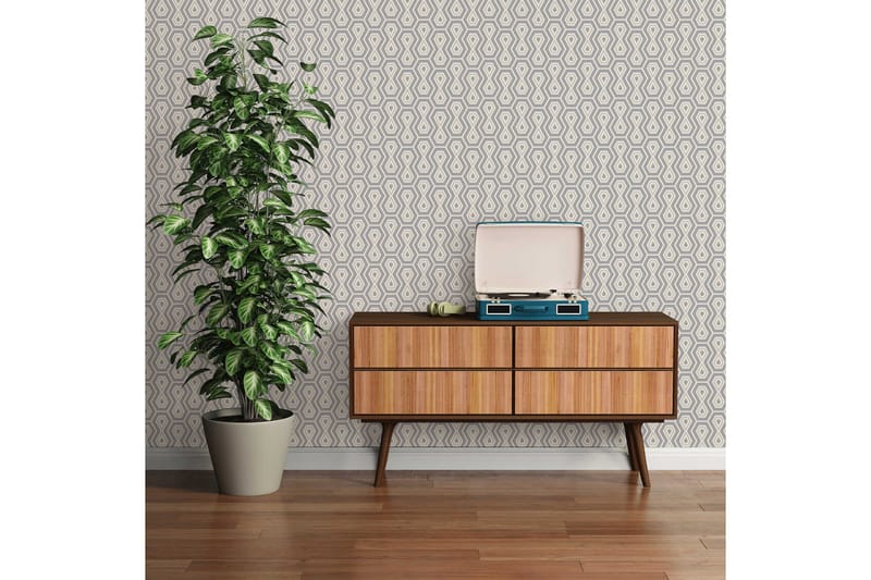 Retro style Tapet Jungle Chic Ovävd Grå - AS Creation - Inredning - Väggdekor - Tapet & tapettillbehör - Mönstrad tapet