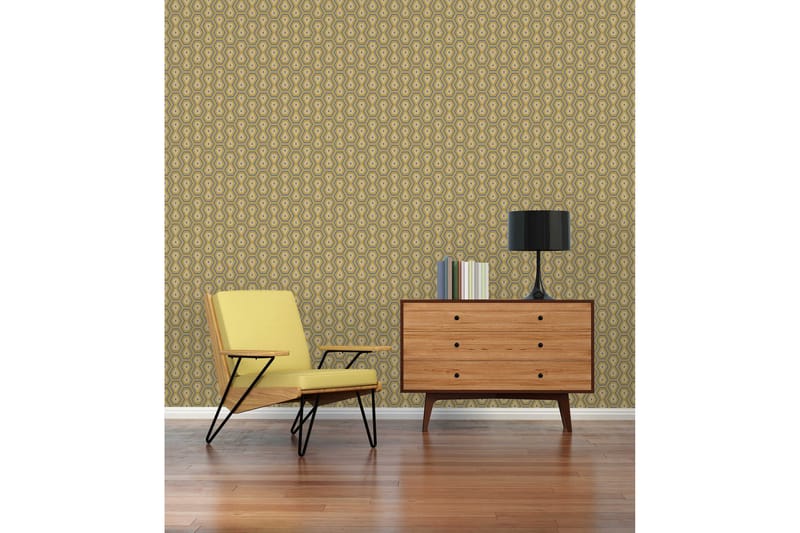 Retro style Tapet Jungle Chic Ovävd Gul - AS Creation - Inredning - Väggdekor - Tapet & tapettillbehör - Mönstrad tapet