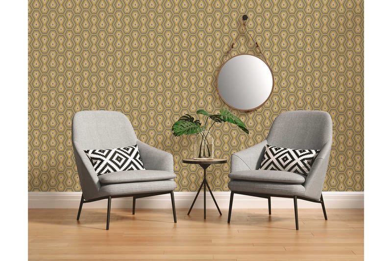 Retro style Tapet Jungle Chic Ovävd Gul - AS Creation - Inredning - Väggdekor - Tapet & tapettillbehör - Mönstrad tapet