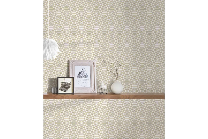 Retro style Tapet Jungle Chic Ovävd Guld - AS Creation - Inredning - Väggdekor - Tapet & tapettillbehör - Mönstrad tapet