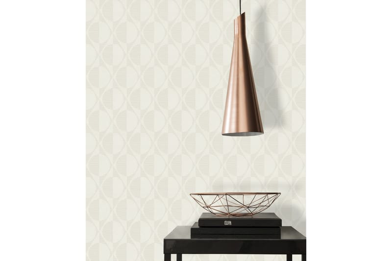 Retro style Tapet Pop Style Ovävd Cream - AS Creation - Inredning - Väggdekor - Tapet & tapettillbehör - Mönstrad tapet
