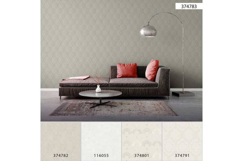 Retro style Tapet Pop Style Ovävd Cream - AS Creation - Inredning - Väggdekor - Tapet & tapettillbehör - Mönstrad tapet