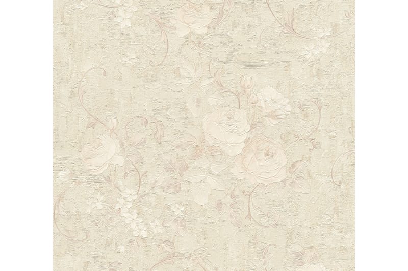 Rosas Tapet Romantico Ovävd Grå Cream - AS Creation - Inredning - Väggdekor - Tapet & tapettillbehör - Mönstrad tapet