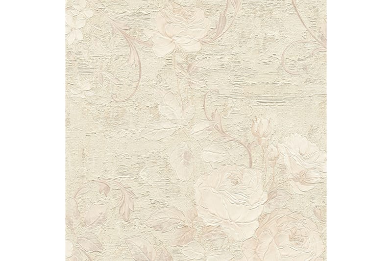Rosas Tapet Romantico Ovävd Grå Cream - AS Creation - Inredning - Väggdekor - Tapet & tapettillbehör - Mönstrad tapet