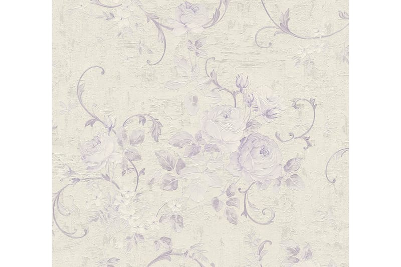 Rosas Tapet Romantico Ovävd Lila Cream - AS Creation - Inredning - Väggdekor - Tapet & tapettillbehör - Mönstrad tapet