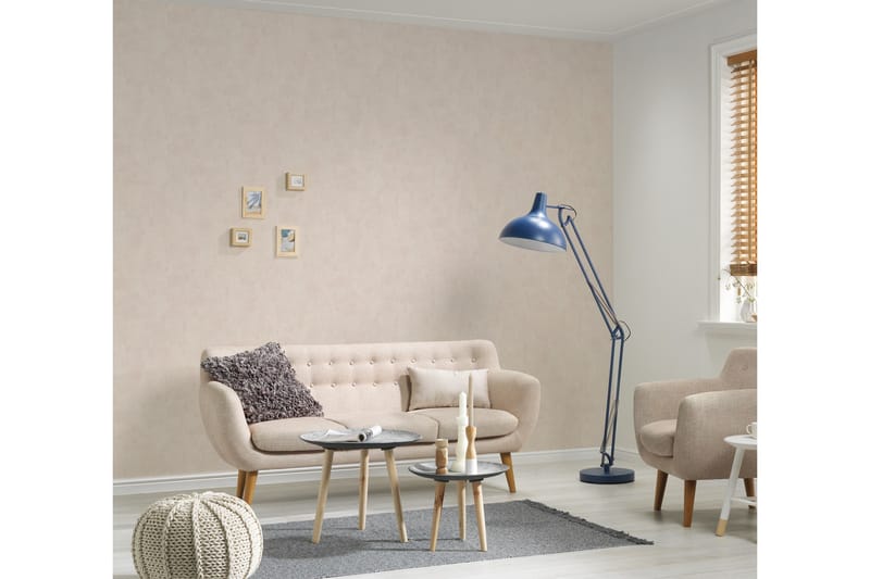 Slät Tapet Blooming Ovävd Beige - AS Creation - Kökstapet - Mönstrad tapet - Vinyltapet