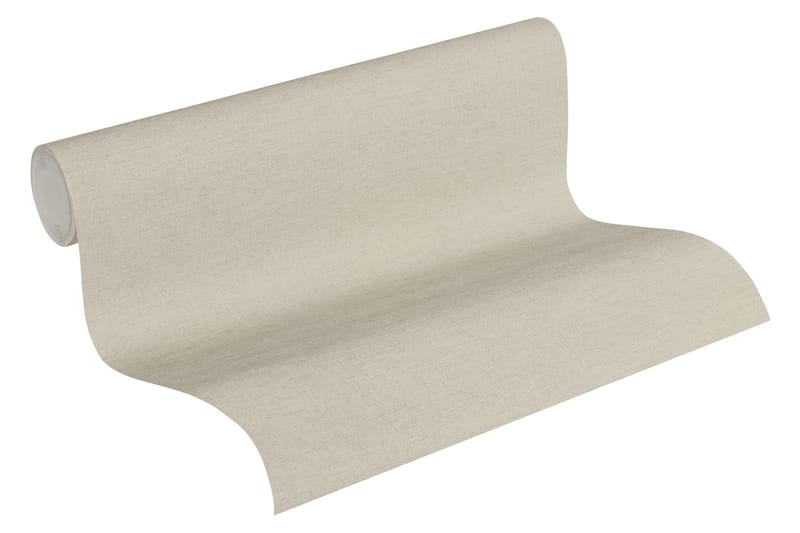 Slät Tapet Cuba Ovävd Beige Grå - AS Creation - Inredning - Väggdekor - Tapet & tapettillbehör - Mönstrad tapet