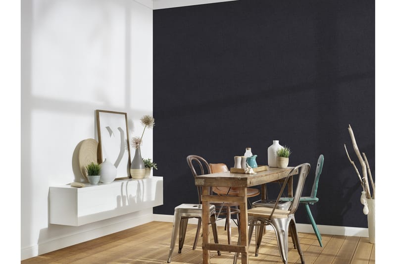 Slät Tapet New Elegance Ovävd Svart - AS Creation - Inredning - Väggdekor - Tapet & tapettillbehör - Mönstrad tapet