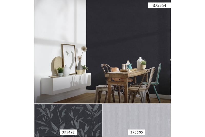 Slät Tapet New Elegance Ovävd Svart - AS Creation - Inredning - Väggdekor - Tapet & tapettillbehör - Mönstrad tapet
