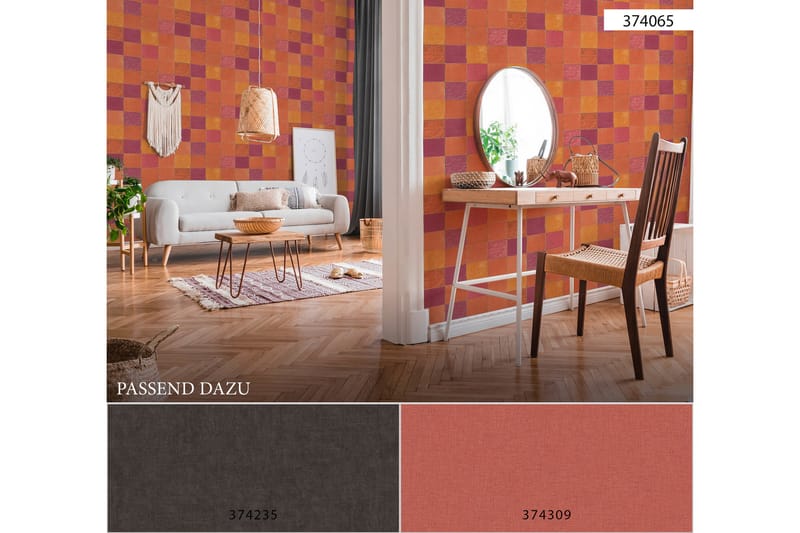 Slät Tapet New Walls Ovävd Röd - AS Creation - Inredning - Väggdekor - Tapet & tapettillbehör - Mönstrad tapet