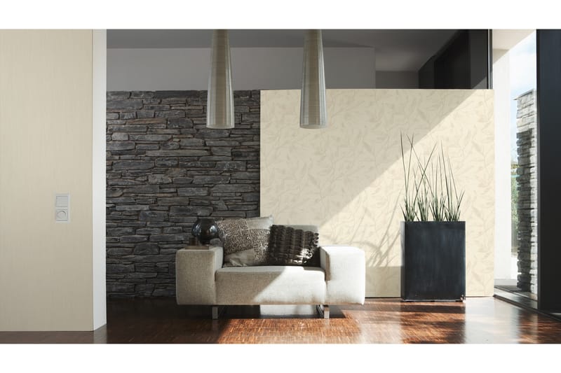Slät Tapet Siena Ovävd Cream - AS Creation - Inredning - Väggdekor - Tapet & tapettillbehör - Mönstrad tapet