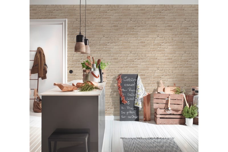 Sten Tapet Ovävd Beige - AS Creation - Inredning - Väggdekor - Tapet & tapettillbehör - Mönstrad tapet