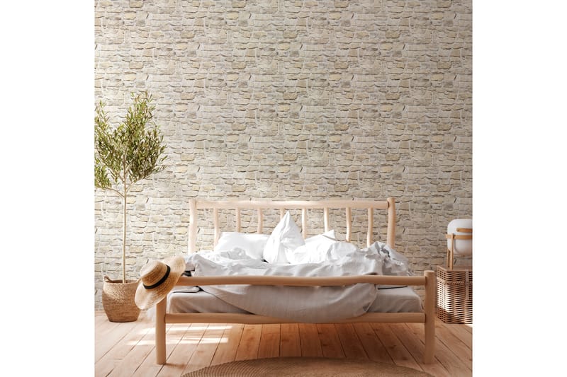 Sten Tapet Ovävd Beige Gul - AS Creation - Inredning - Väggdekor - Tapet & tapettillbehör - Mönstrad tapet