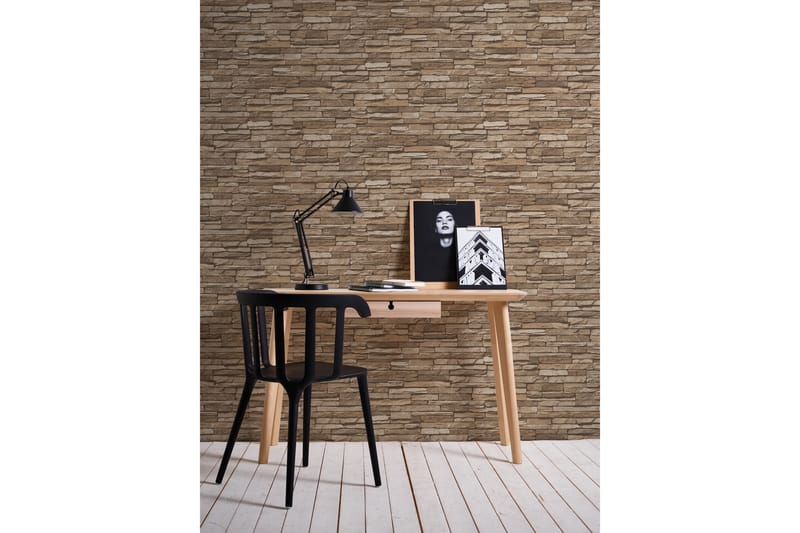 Sten Tapet Ovävd Brun Beige - AS Creation - Inredning - Väggdekor - Tapet & tapettillbehör - Mönstrad tapet