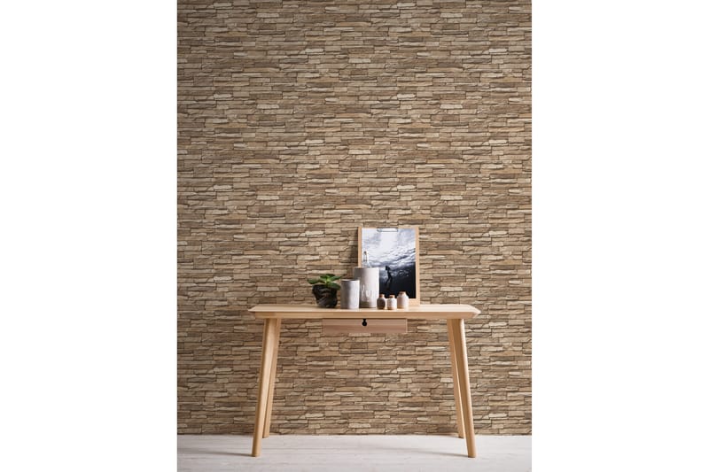 Sten Tapet Ovävd Brun Beige - AS Creation - Inredning - Väggdekor - Tapet & tapettillbehör - Mönstrad tapet