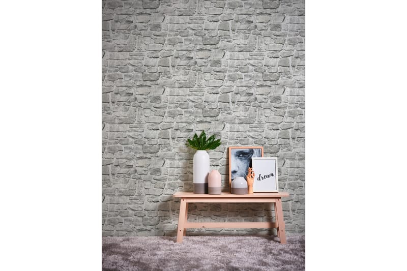 Sten Tapet Ovävd Grå Beige - AS Creation - Inredning - Väggdekor - Tapet & tapettillbehör - Mönstrad tapet