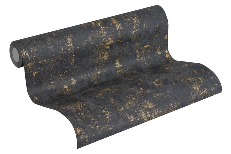 Vintage Tapet Blooming Ovävd Svart Guld - AS Creation - Inredning - Väggdekor - Tapet & tapettillbehör - Mönstrad tapet