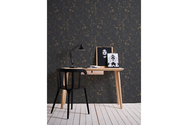Vintage Tapet Blooming Ovävd Svart Guld - AS Creation - Inredning - Väggdekor - Tapet & tapettillbehör - Mönstrad tapet