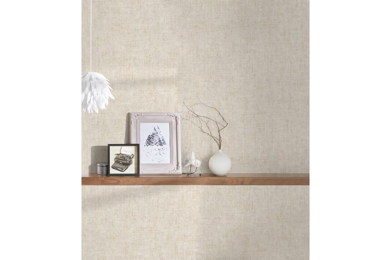 Vintage Tapet Grönery Ovävd Cream Beige - AS Creation - Mönstrad tapet - Vinyltapet - Kökstapet