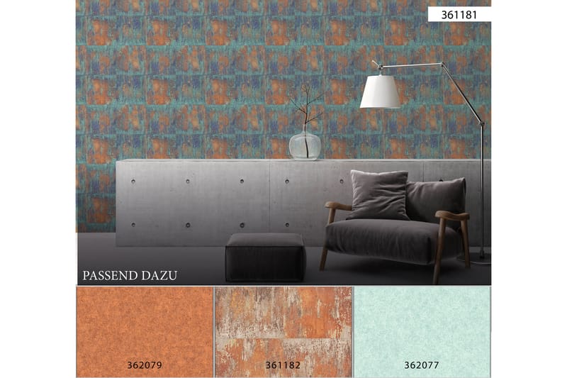 Vintage Tapet Ovävd Blå Brun - AS Creation - Inredning - Väggdekor - Tapet & tapettillbehör - Mönstrad tapet