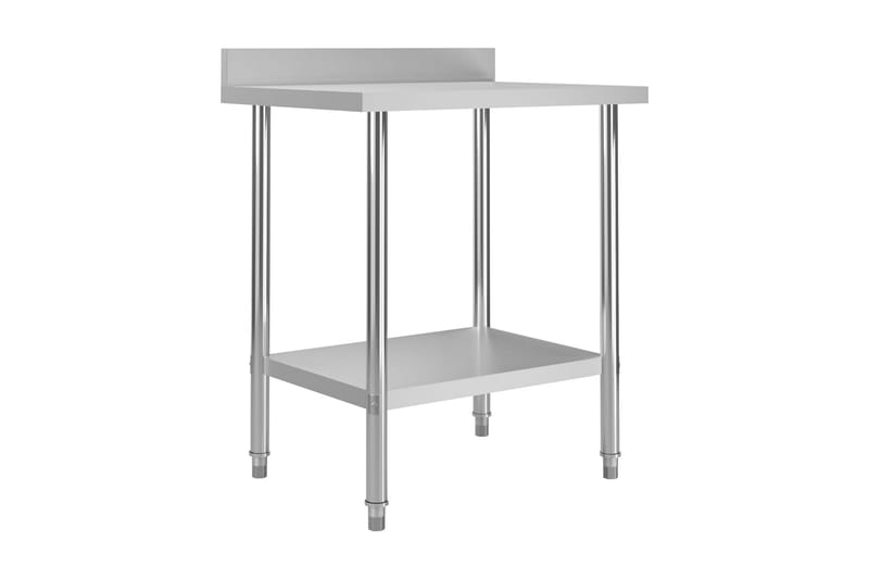 Arbetsbord med stänkskydd 80x60x93 cm rostfritt stål - Silver - Stänkskydd kök