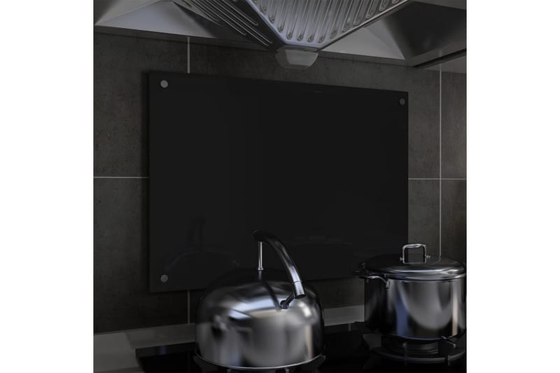 Stänkskydd svart 70x50 cm härdat glas - Svart - Stänkskydd kök