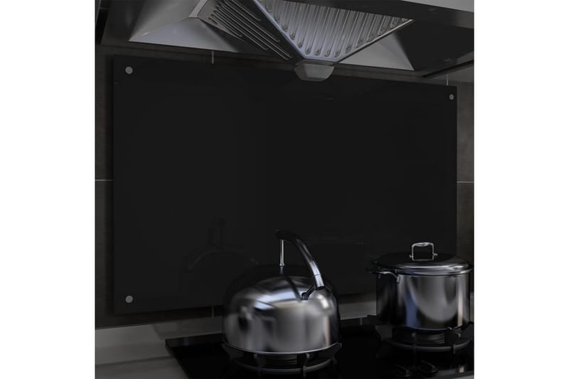 Stänkskydd svart 100x60 cm härdat glas - Svart - Stänkskydd kök