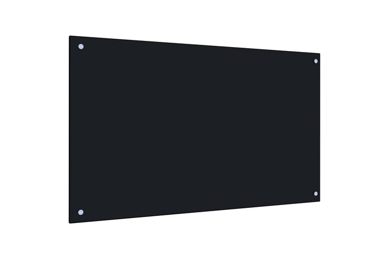Stänkskydd svart 100x60 cm härdat glas - Svart - Stänkskydd kök