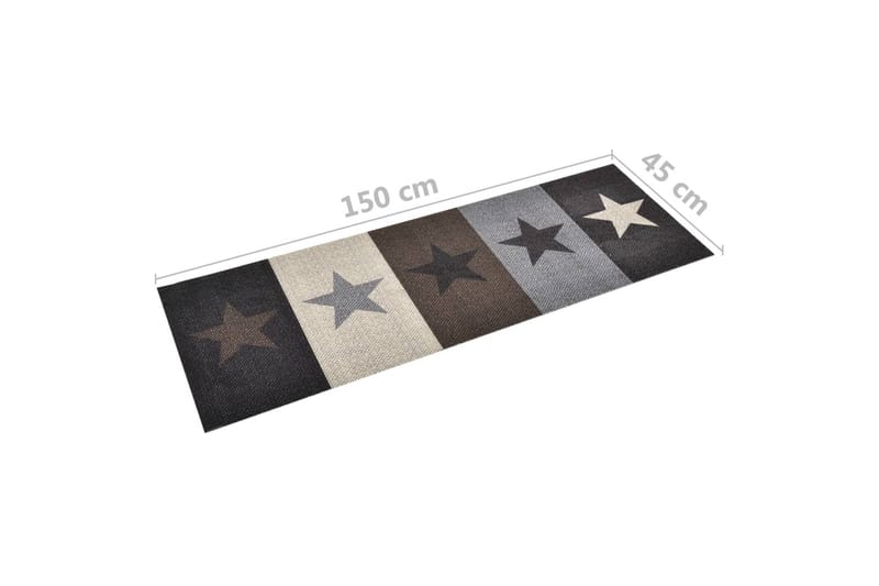 Köksmatta maskintvättbar stjärna 45x150 cm - Flerfärgad - Köksmatta