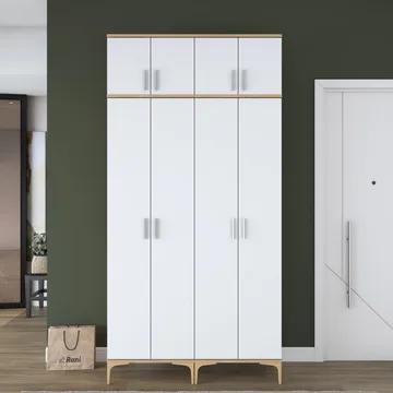 Keldan Hallställ 120x240x37,5 cm - Valnöt och vit - Hus & renovering - Kök & bad - Kök & tvättstuga