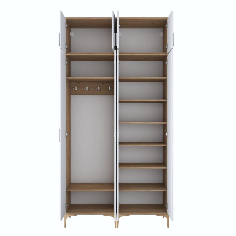 Keldan Hallställ 120x240x37,5 cm - Valnöt och vit - Hus & renovering - Kök & bad - Kök & tvättstuga