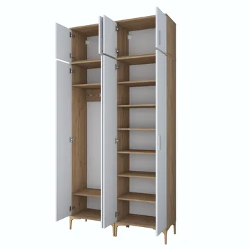 Keldan Hallställ 120x240x37,5 cm - Valnöt och vit - Hus & renovering - Kök & bad - Kök & tvättstuga