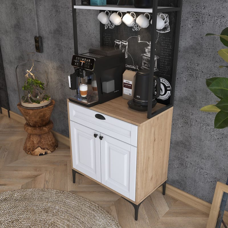 Keldan Multifunktionsskåp 70x184,6x40 cm - Valnöt och vit - Hus & renovering - Kök & bad - Kök & tvättstuga
