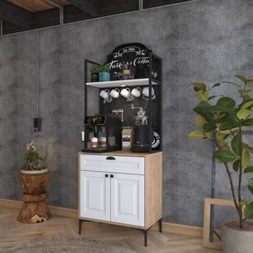 Keldan Multifunktionsskåp 70x184,6x40 cm - Valnöt och vit - Hus & renovering - Kök & bad - Kök & tvättstuga
