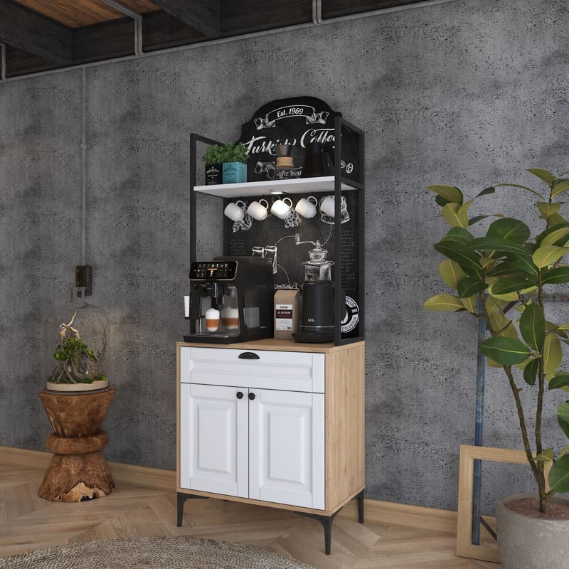 Keldan Multifunktionsskåp 70x184,6x40 cm - Valnöt och vit - Hus & renovering - Kök & bad - Kök & tvättstuga
