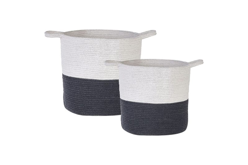 Korg Pazha set om 2 Vit, Svart - Vit, Svart - Hus & renovering - Kök & bad - Kök & tvättstuga - Tork & tvättillbehör
