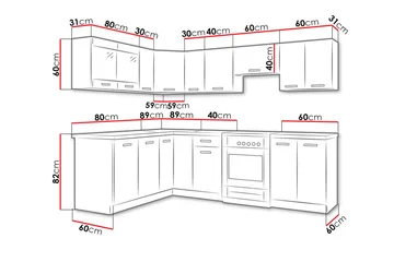 Omega Köksmöbelset - Vit|Svart - Hus & renovering - Kök & bad - Kök & tvättstuga - Köksmöbler
