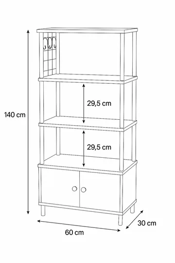 Ryrhyrdhonar Kökskåp 60x140x30 cm - Vit - Hus & renovering - Kök & bad - Kök & tvättstuga