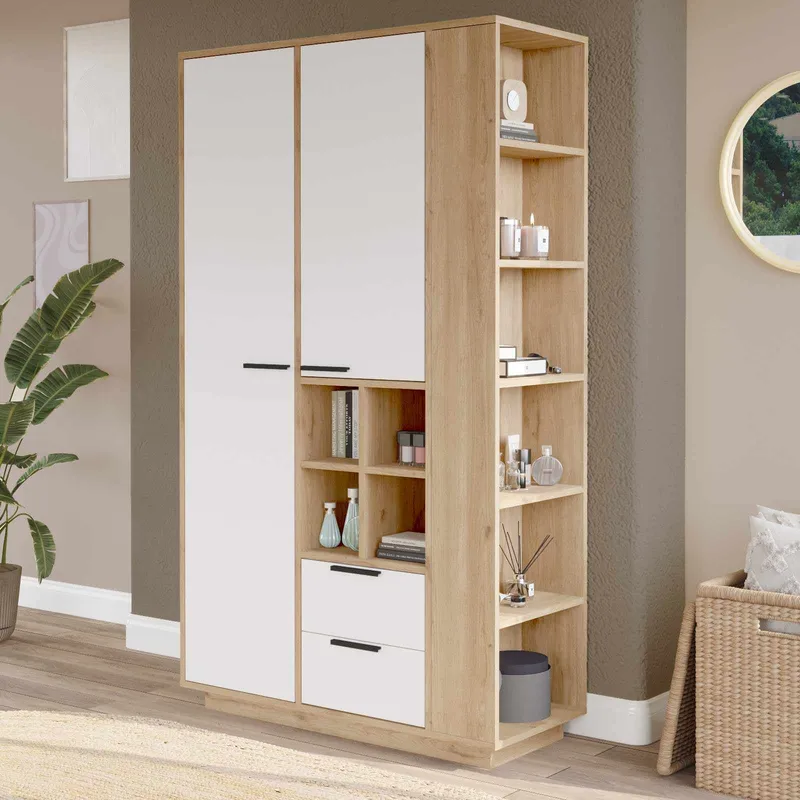 Sarnor Multifunktionsskåp 110x190x45 cm - Naturlig och vit - Hus & renovering - Kök & bad - Kök & tvättstuga