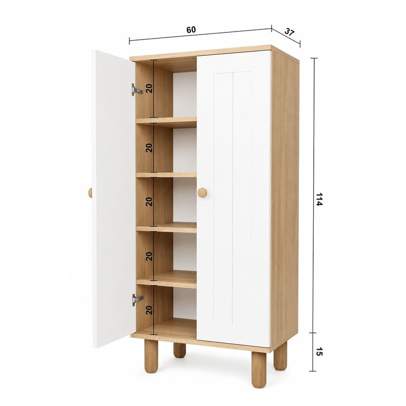 Seynor Multifunktionsskåp 60x129x37 cm - Vit och valnöt - Hus & renovering - Kök & bad - Kök & tvättstuga