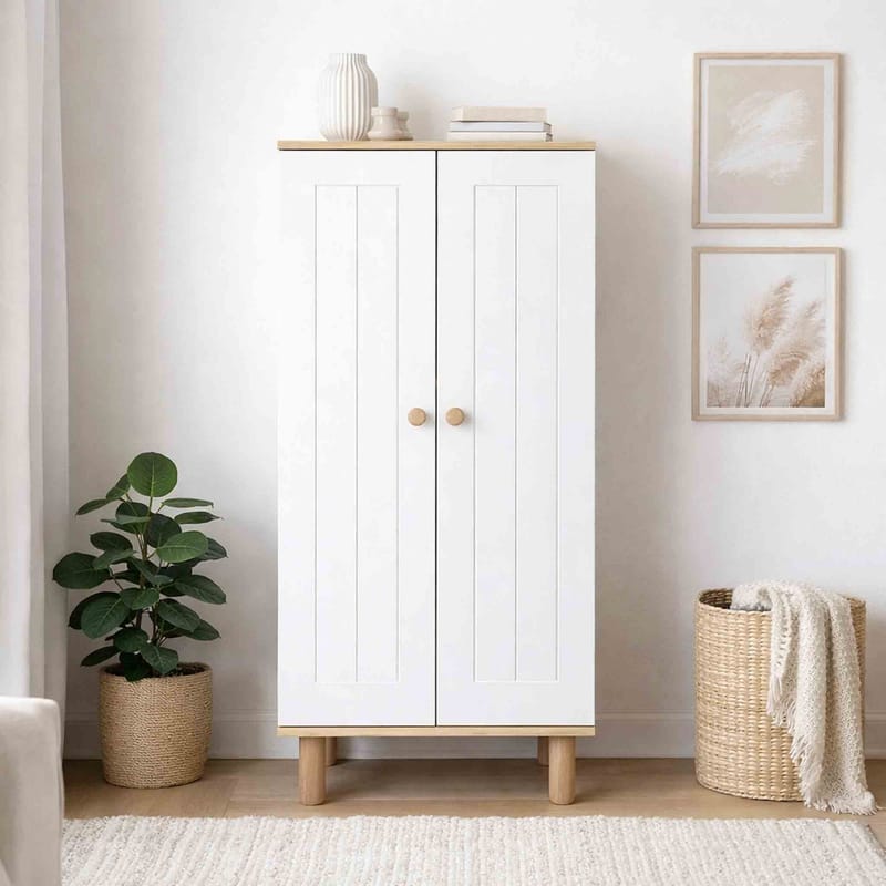 Seynor Multifunktionsskåp 60x129x37 cm - Vit och valnöt - Hus & renovering - Kök & bad - Kök & tvättstuga