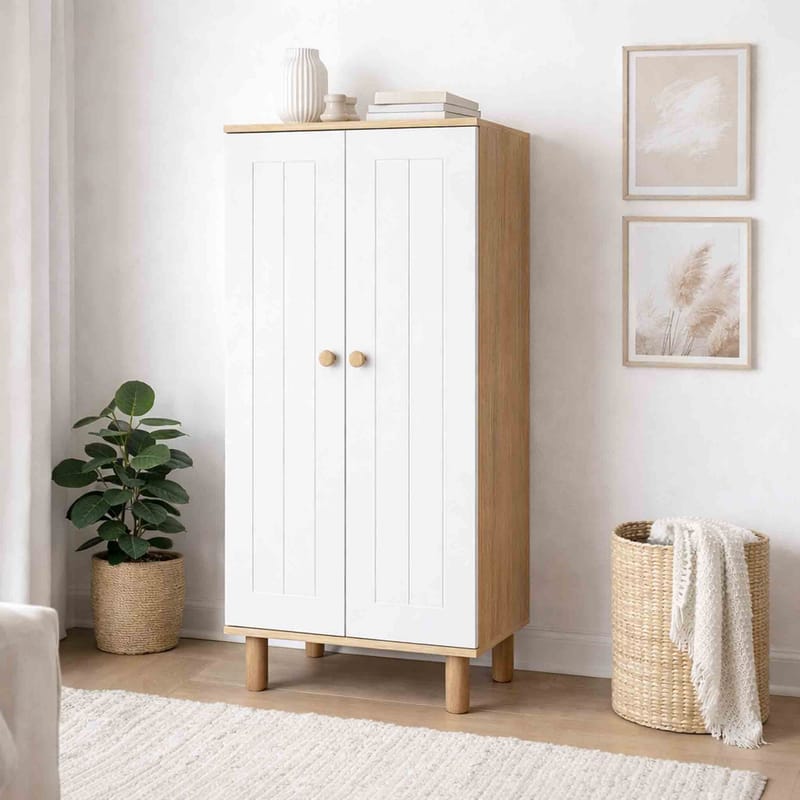 Seynor Multifunktionsskåp 60x129x37 cm - Vit och valnöt - Hus & renovering - Kök & bad - Kök & tvättstuga