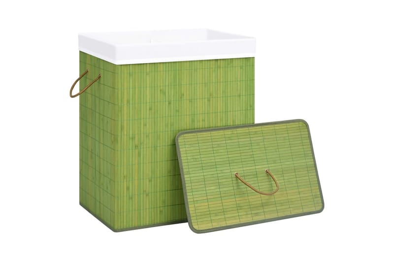 Tvättkorg bambu grön 100 L - Grön - Badrumstillbehör - Tvättkorg
