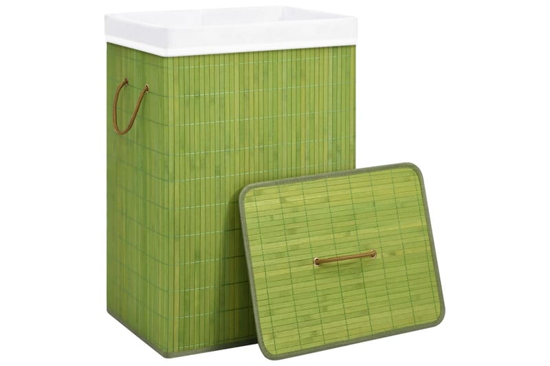 Tvättkorg bambu grön - Grön - Badrumstillbehör - Tvättkorg