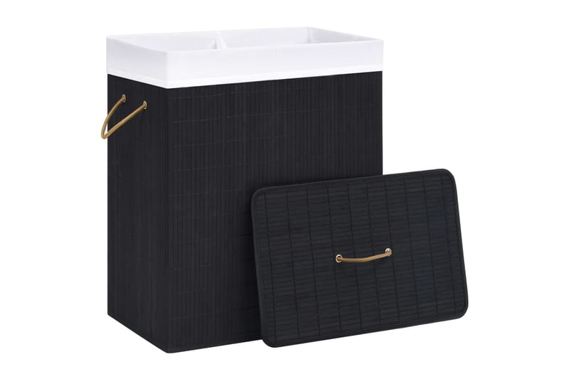 Tvättkorg bambu svart 100 L - Svart - Hus & renovering - Kök & bad - Badrum - Badrumstillbehör