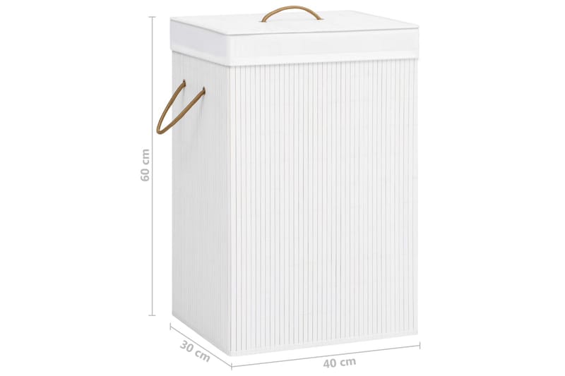 Tvättkorg bambu vit 72 L - Vit - Hus & renovering - Kök & bad - Badrum - Badrumstillbehör