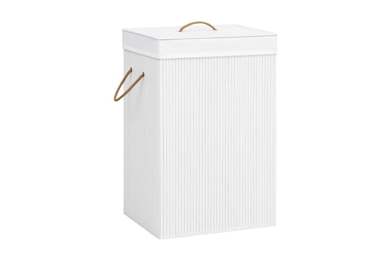 Tvättkorg bambu vit 72 L - Vit - Hus & renovering - Kök & bad - Badrum - Badrumstillbehör