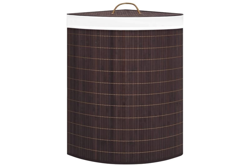 Tvättkorg för hörn bambu brun 60 L - Brun - Hus & renovering - Kök & bad - Badrum - Badrumstillbehör
