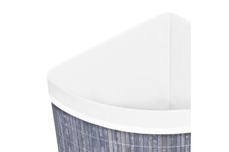 Tvättkorg för hörn bambu grå 60 L - Grå - Hus & renovering - Kök & bad - Badrum - Badrumstillbehör