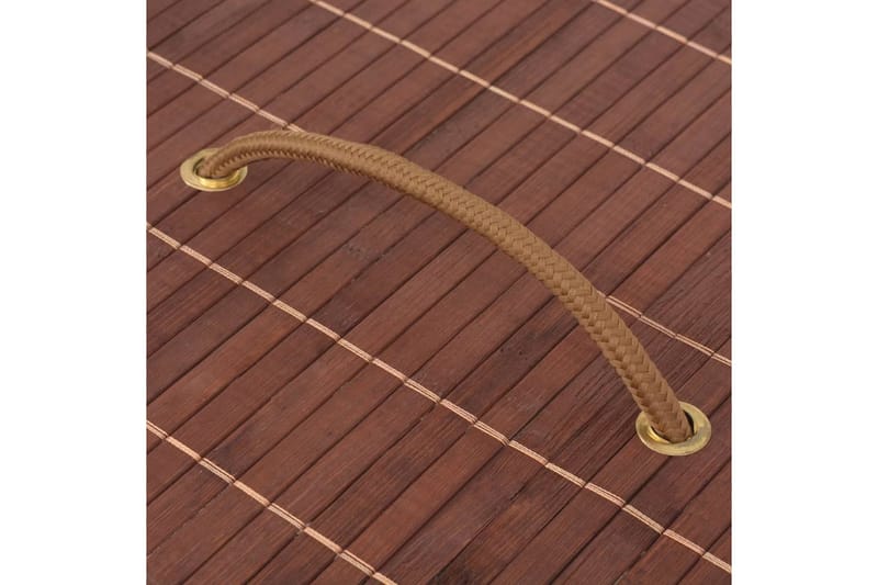Tvättkorg i bambu oval brun - Brun - Badrumstillbehör - Tvättkorg